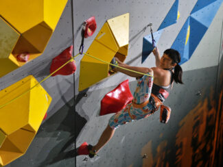 Ashima at the 2018 climbing world championship